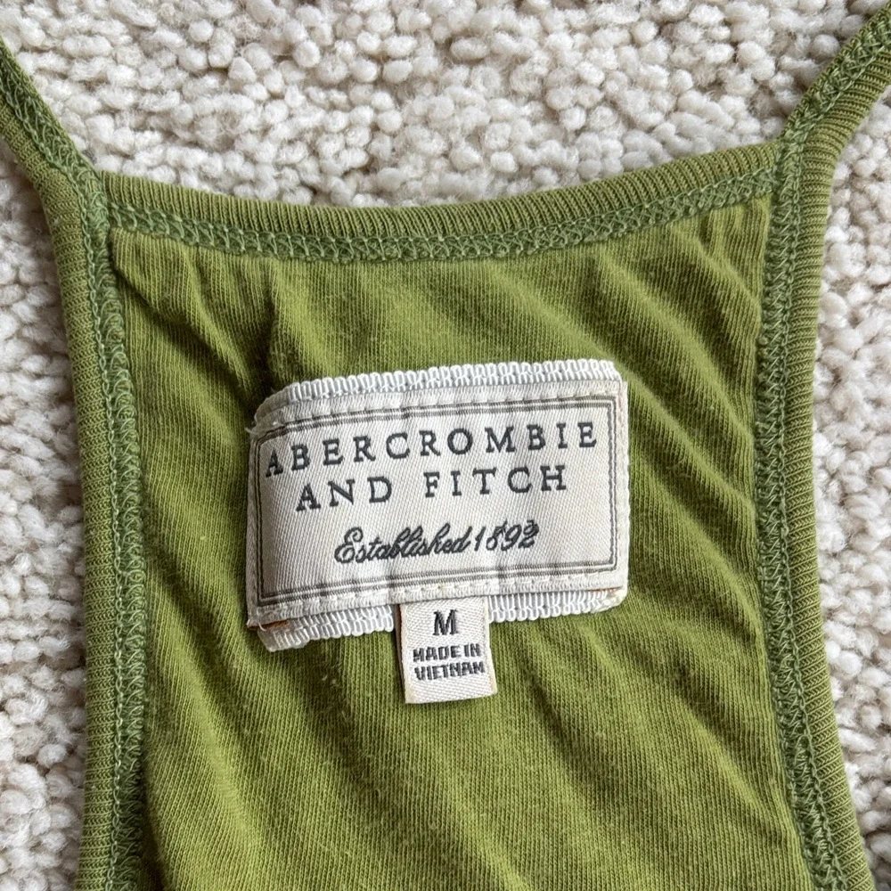 Vintage Abercrombie & Fitch Olive Camisole with Lace Detail - Picture 2 of 7